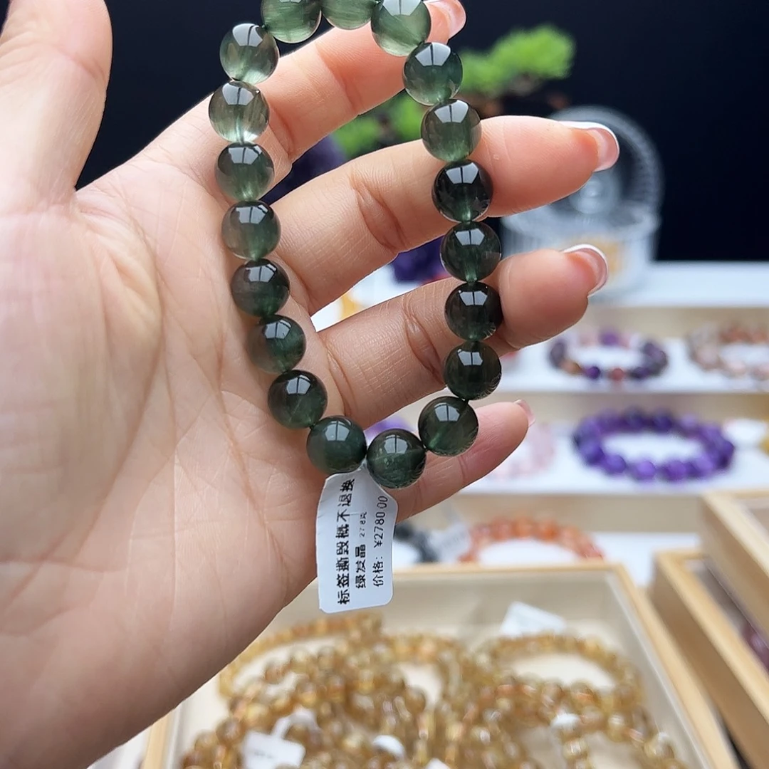 水晶手链未镶嵌*️****绿发晶10.1mm27.8