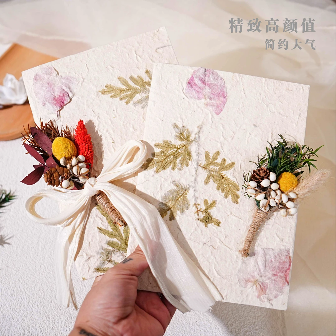 结婚礼干花简约唯美新郎新娘宣誓卡发言致辞本手写高级誓言卡