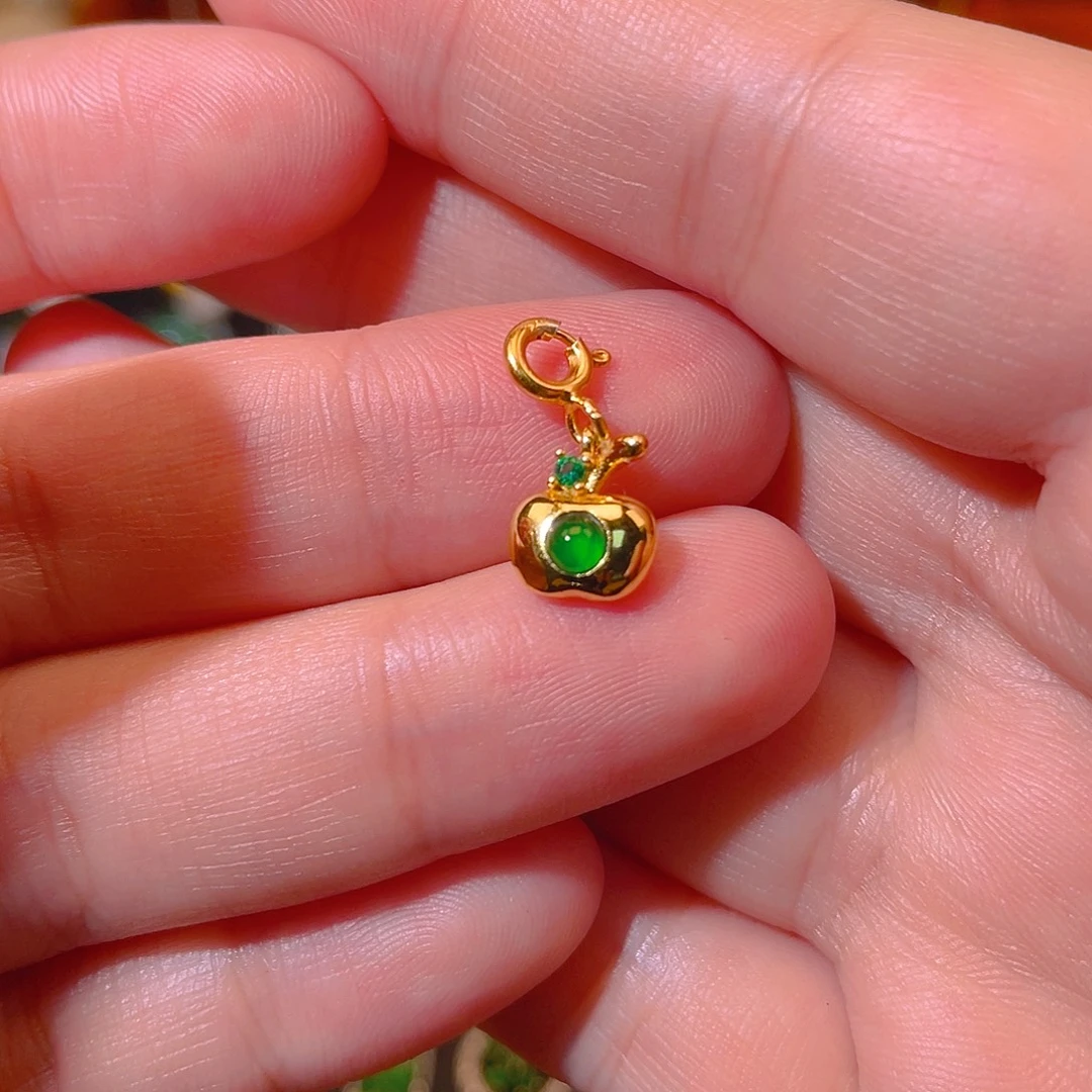 翡翠银S925镶嵌吊坠(不含链)