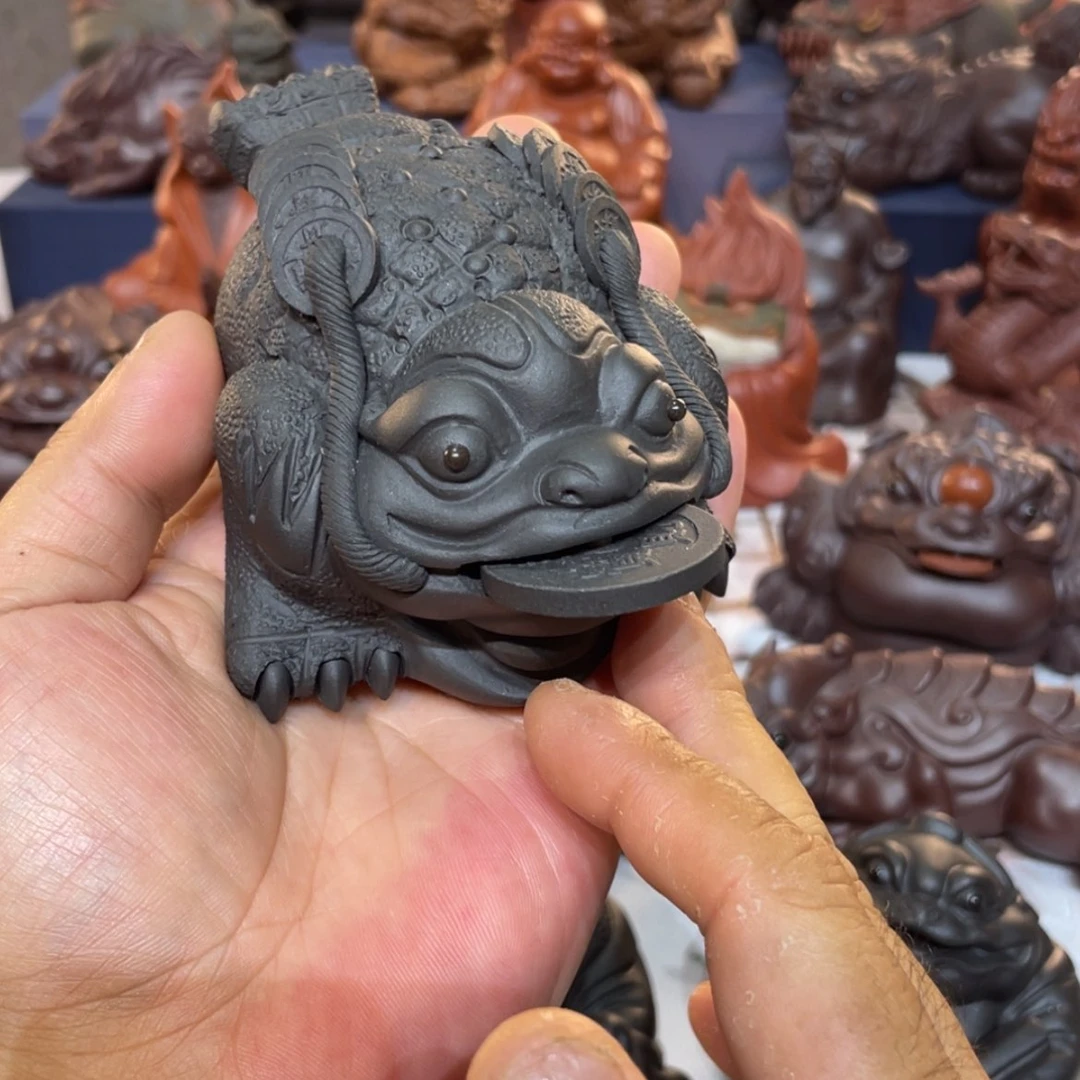 【闪购商品】紫砂茶宠黑泥金蟾