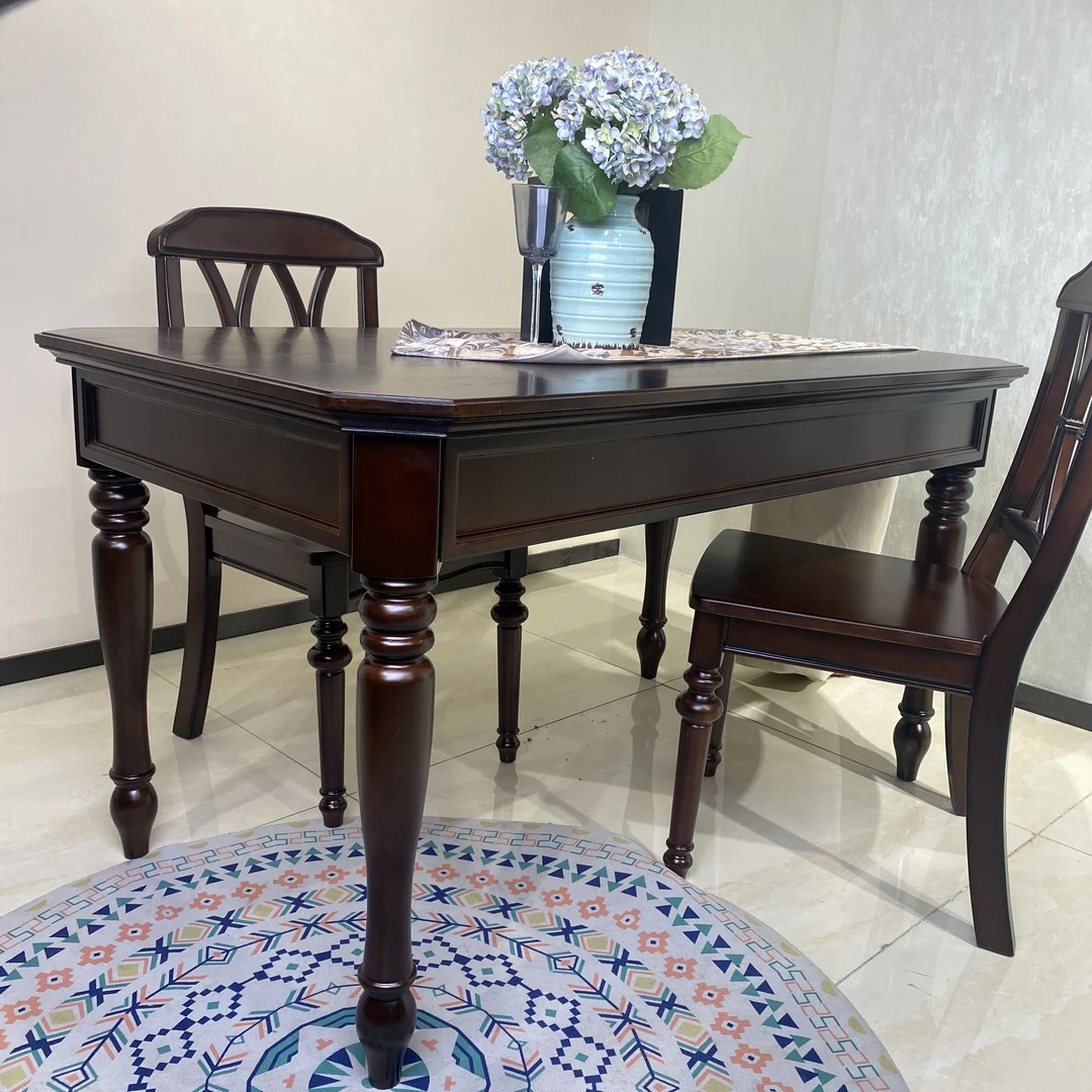 【品牌代工】尚品E5101美式实木餐桌原木家具饭桌环保家具