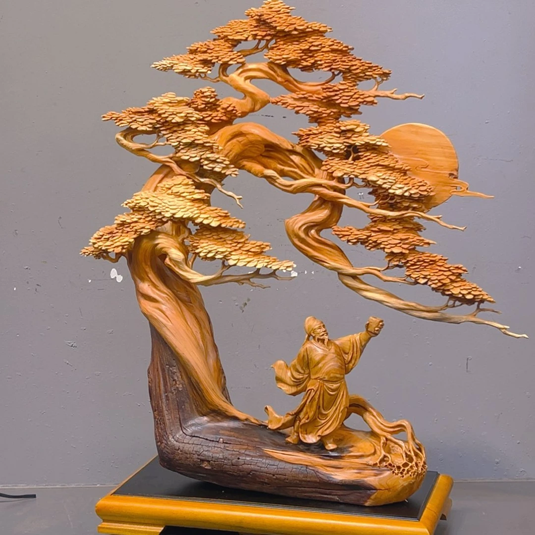 发***呆香榧木木雕艺术作品欣赏