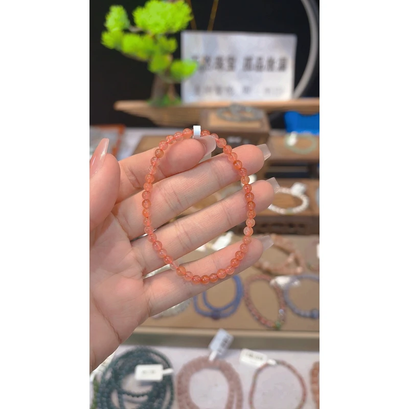 单圈素圈冰红玛瑙款手串Y5080