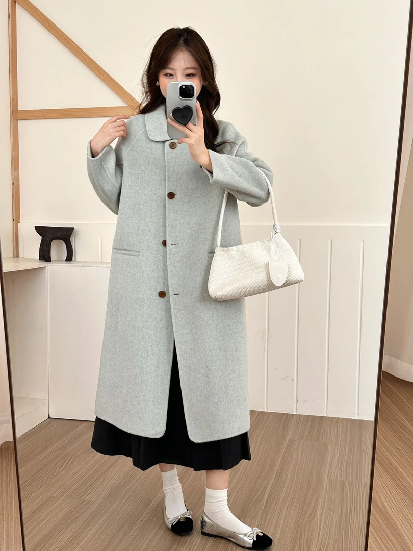 【怦然心动】原创新款秋冬羊毛大衣轻奢洋气外套女高级百搭毛呢外套