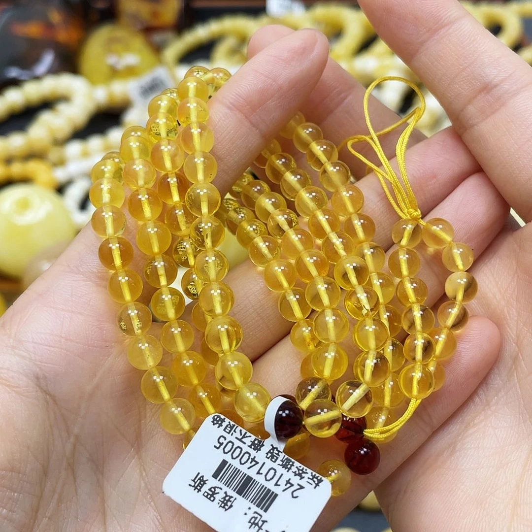 I***Y未镶嵌蜜蜡裸石108圆珠6mm福利