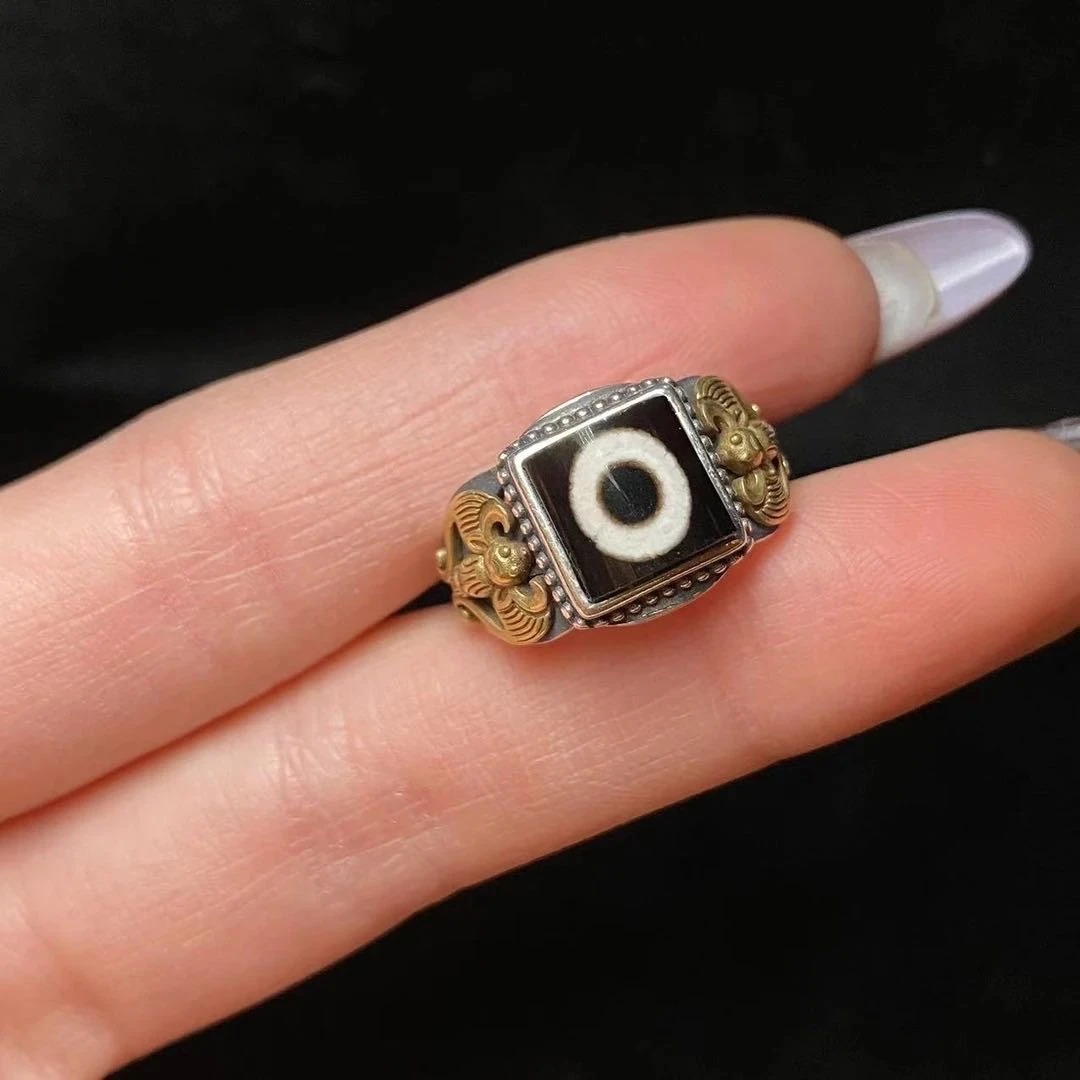 【佳哥严选】J17503-S925银镶嵌玛瑙戒指（一眼）多样性发其一-8*8