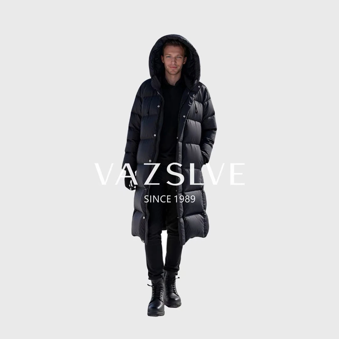 【VAZSLVE/全新奢品】捡漏 保暖简约时尚连帽宽松长款羽绒服6659HZ