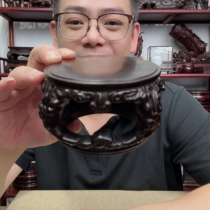 大红酸枝工艺品底座