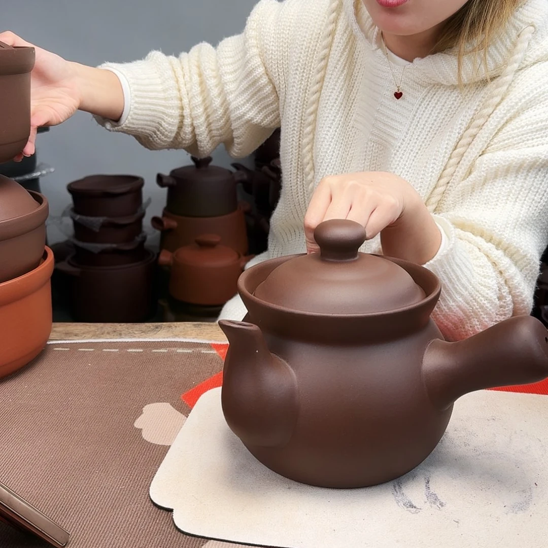 紫砂砂锅2升微微微瑕