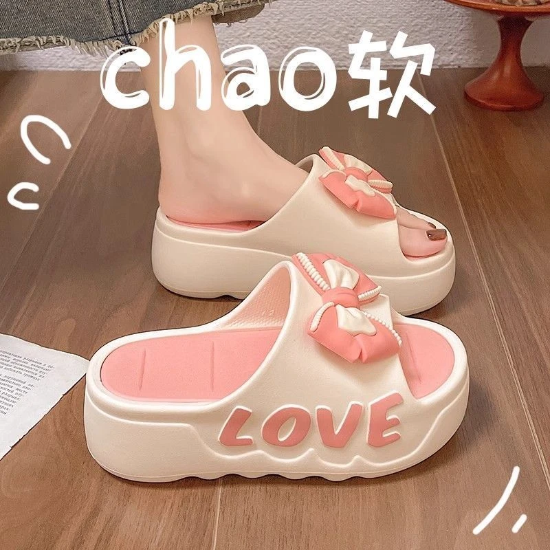 【防滑软垫】松糕厚底高跟凉拖鞋女夏外穿时尚防滑踩屎感海边沙滩鞋