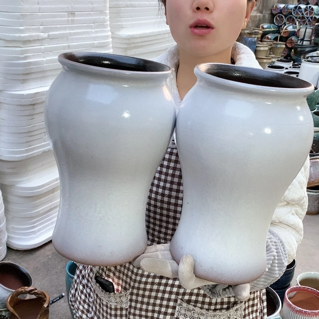 紫砂花盆瑕疵口15高27