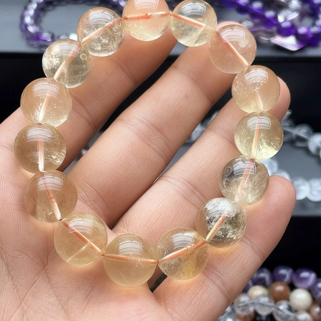 未镶嵌手串烟晶14+黄阿赛