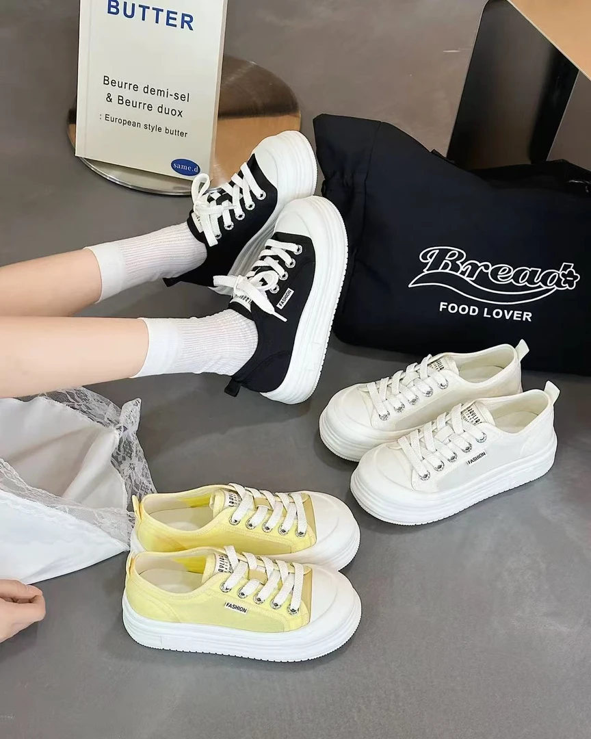 2025夏季新款网面透气小白鞋韩版百搭厚底增高休闲运动鞋板鞋989