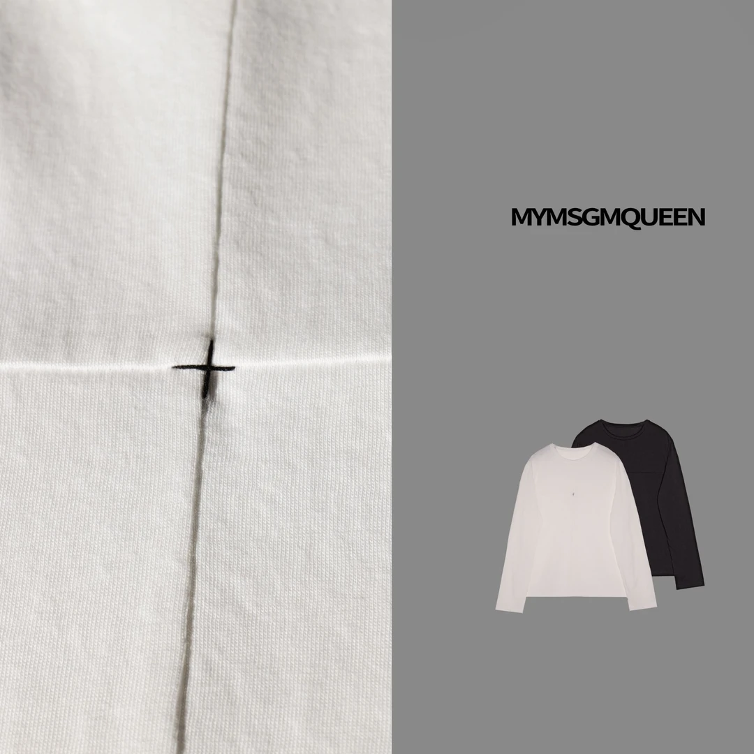 时光里设计感线条T恤马J拉