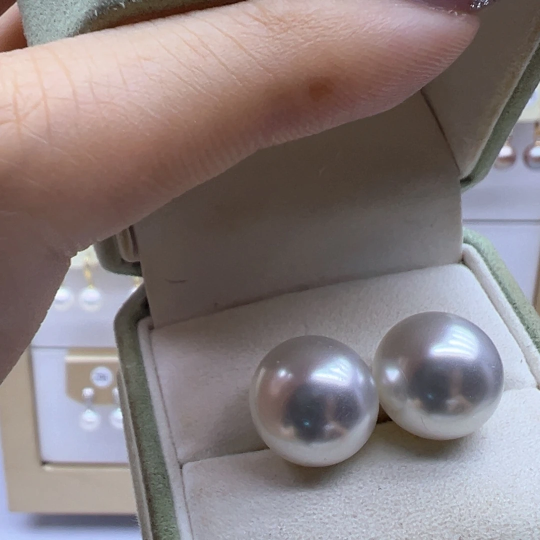 银S925镶嵌淡水珍珠耳饰
