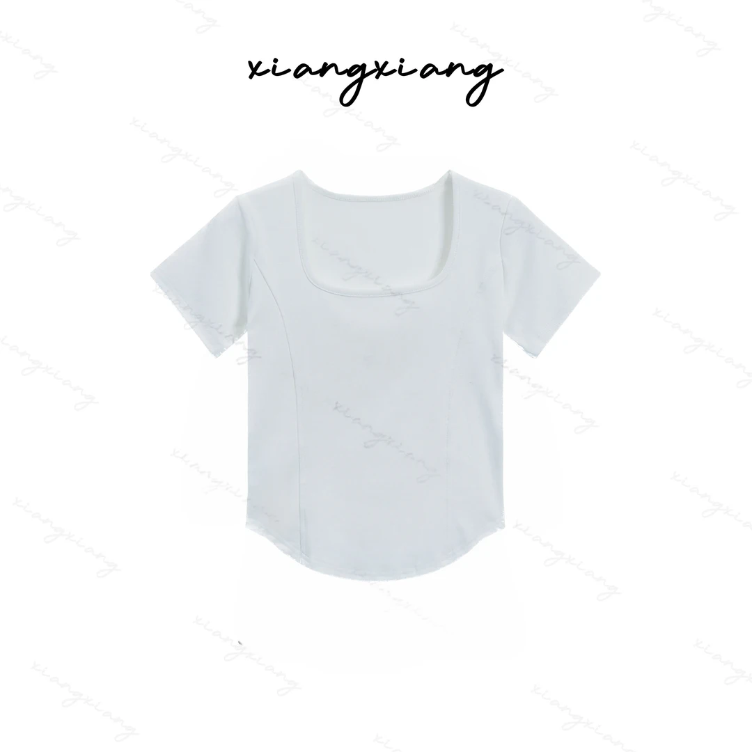 时尚休闲百搭拼接显瘦时尚修身短袖T恤-24163