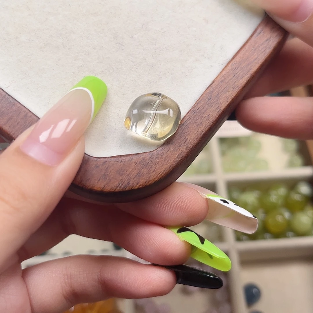 未镶嵌水晶珠宝半成品巴西黄水豌豆