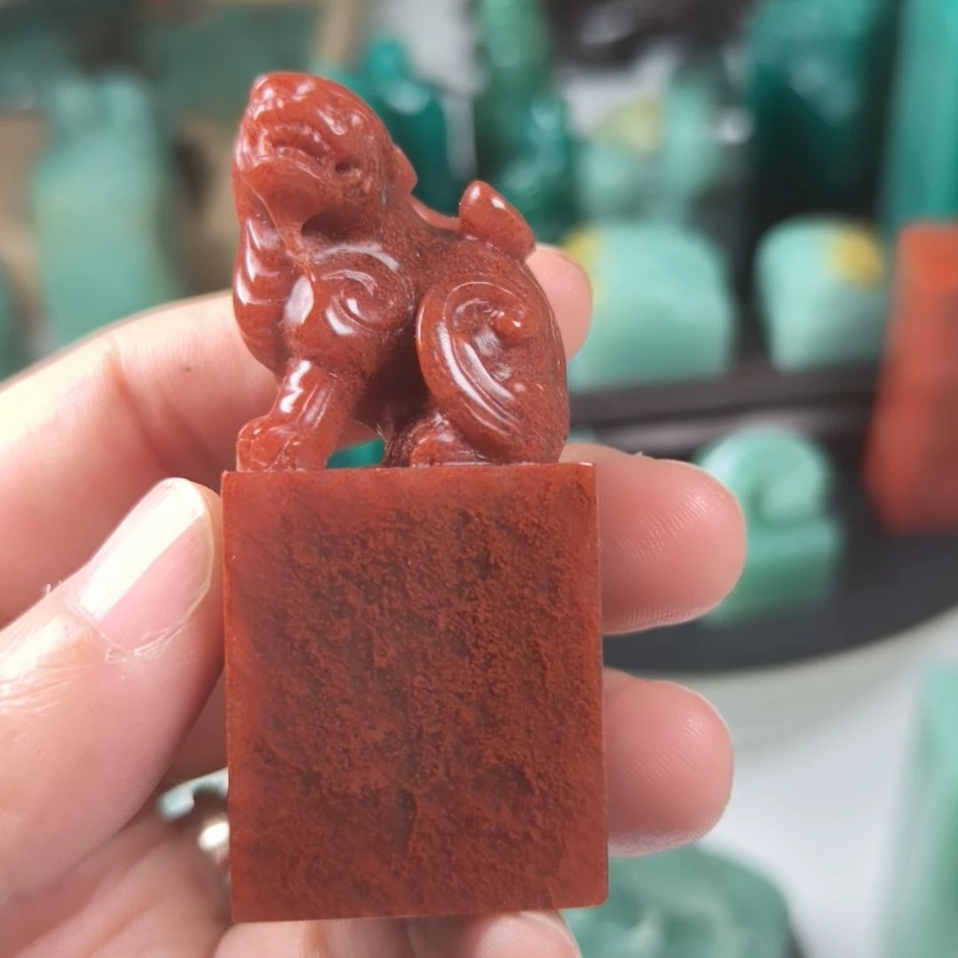 寿山石印石水洞桃花印章