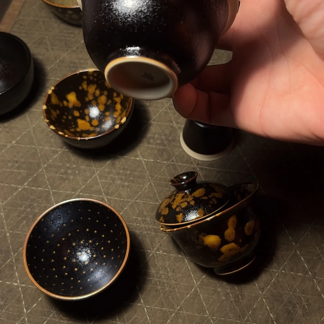 巧***凌茶盏吉州窑柴盖碗