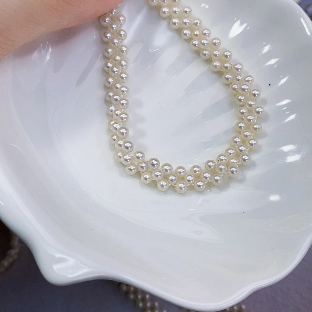 银S925镶嵌淡水珍珠纯手工手链小***游