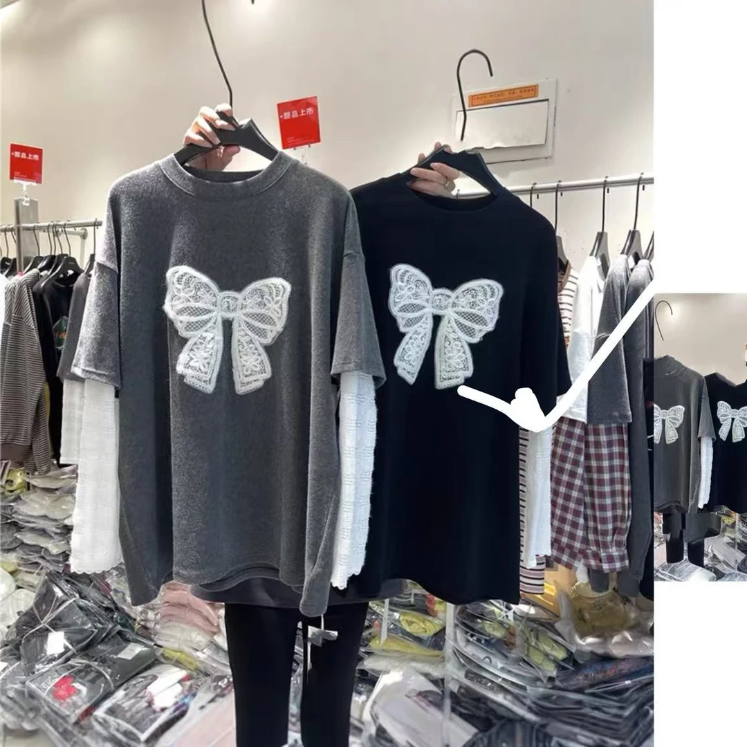 33推荐 GOOD#902 日系磨毛绒假两件打底 FL 01-08