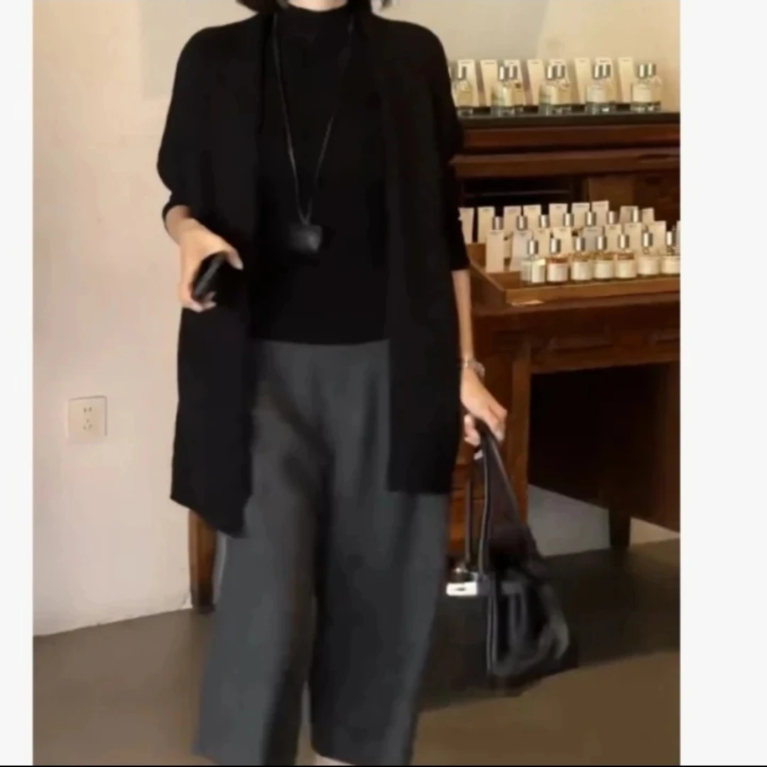 秋季减龄遮肉长袖打底衫搭配休闲裤女款套装