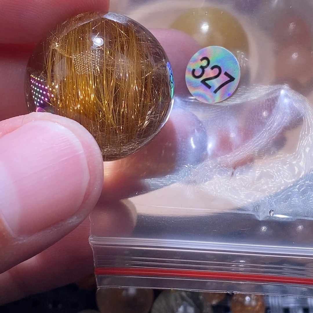 乖***球发晶手链未镶嵌天然树