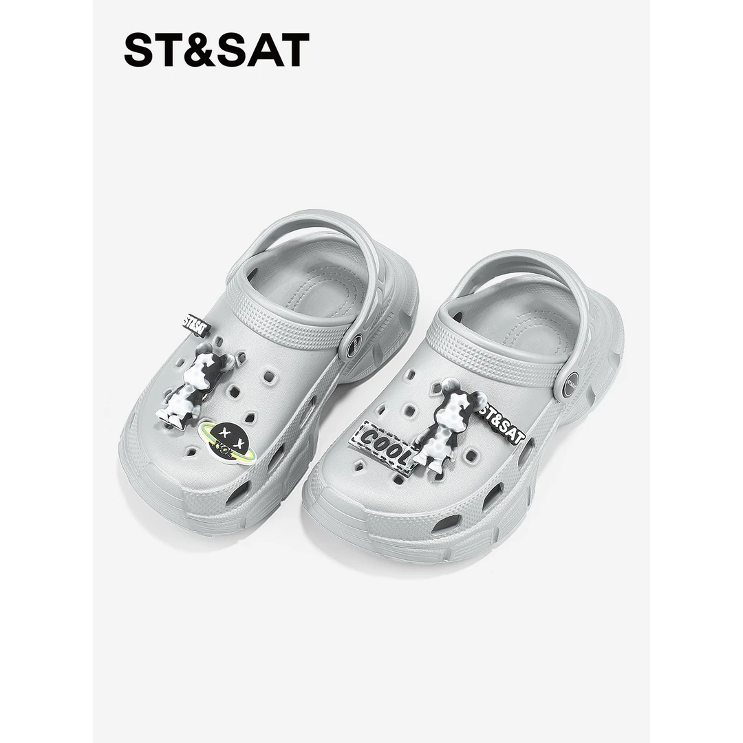 星期六2025夏季新款洞洞鞋防滑耐磨不臭脚涉水洞洞鞋男女同款百搭