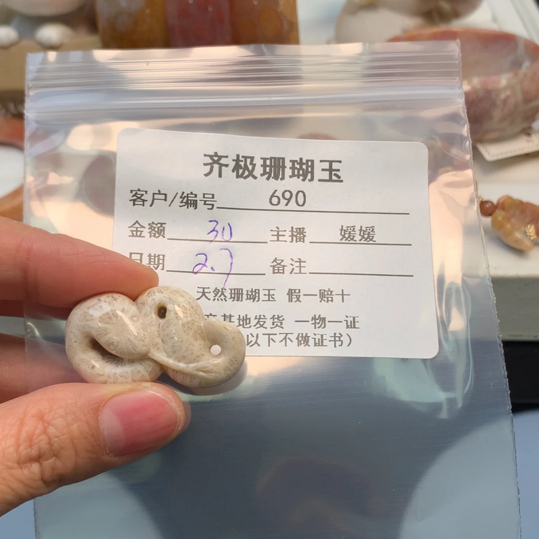 硅化珊瑚（珊瑚玉）颈饰未镶嵌?****?