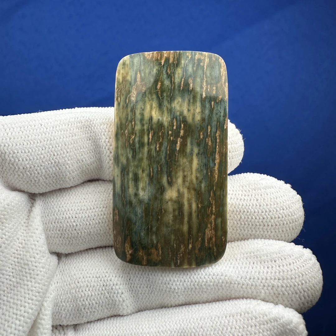 E5000天然猛犸 蓝皮小无事牌25*47*8mm一物一图假一罚十