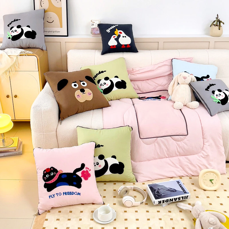 折叠汽车上抱枕被子两用办公室午睡盖毯枕头二合一靠垫四季空调被