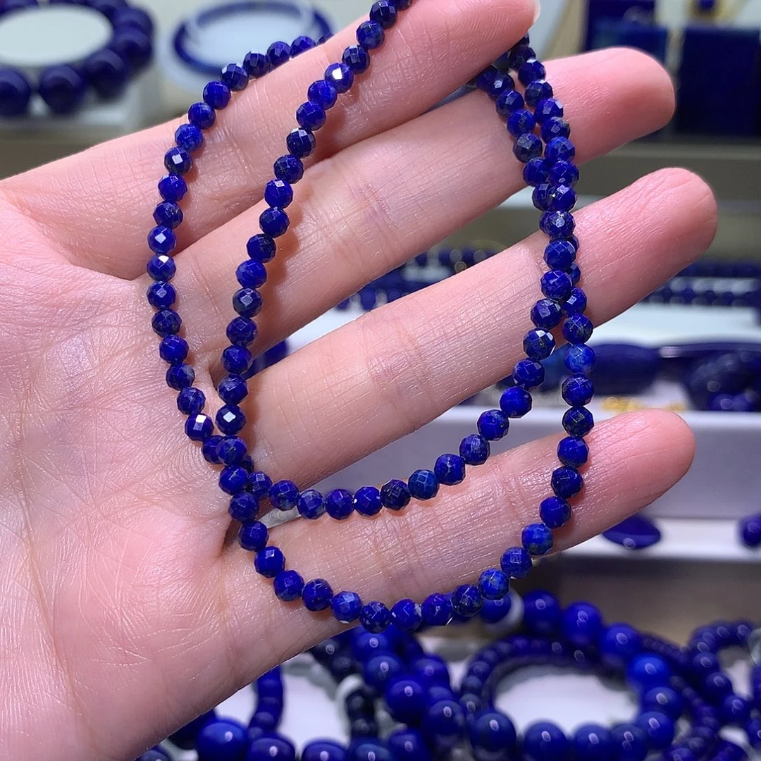 青金石合金天然原矿切面项链3.8m