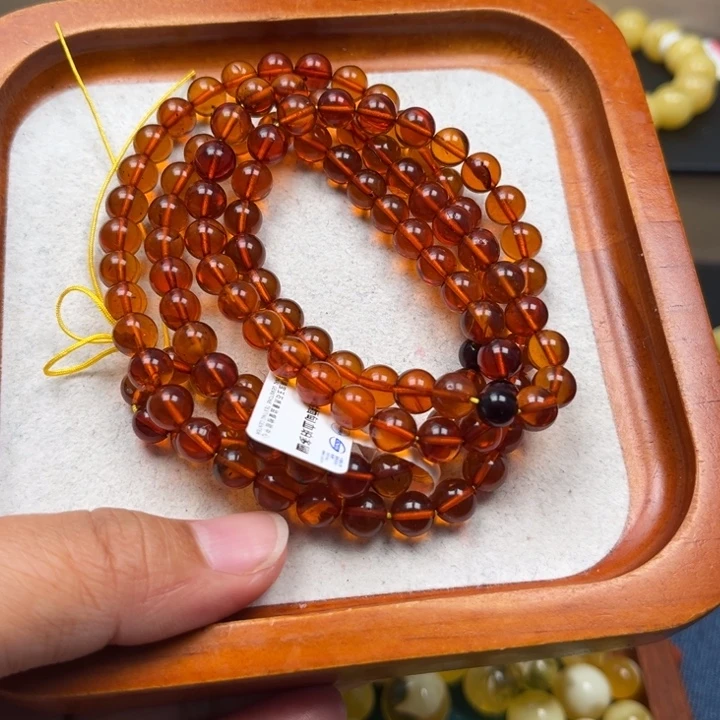 琥珀未镶嵌珠宝奇石M64号7+血珀多圈