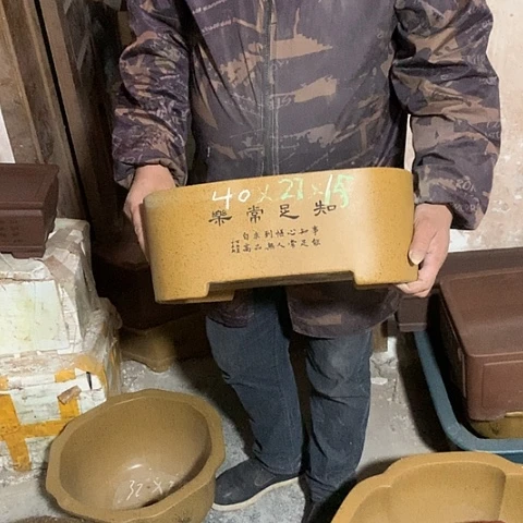 紫砂花盆手工制作