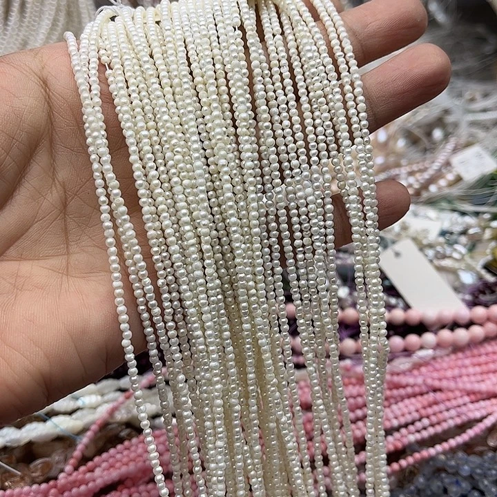 玛瑙/玉髓未镶嵌珠宝半成品一条2mm左右珍珠