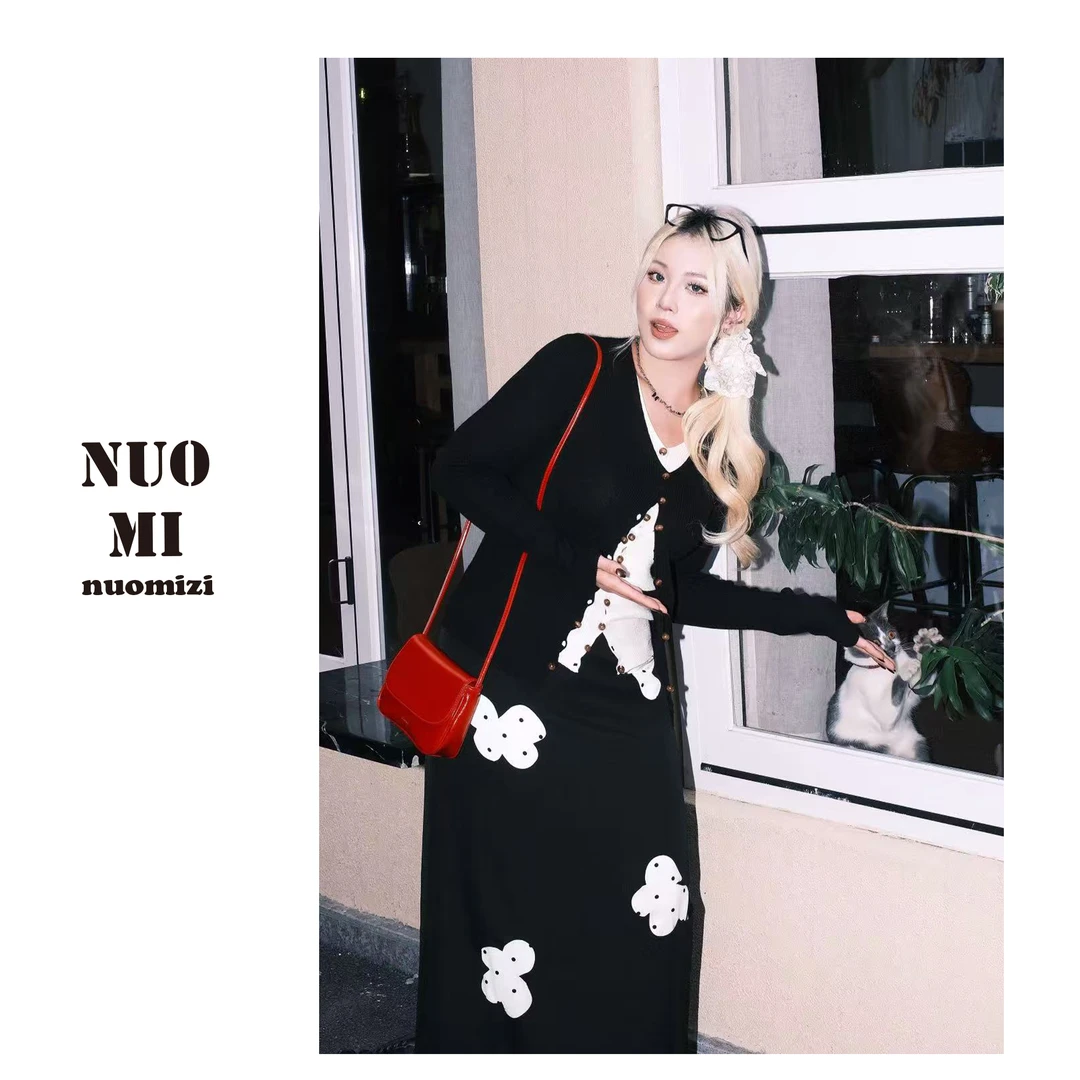 ZOZ糯米子[山茶花毛衣]韩系假两件毛衣秋冬显瘦收腰设计感上衣女