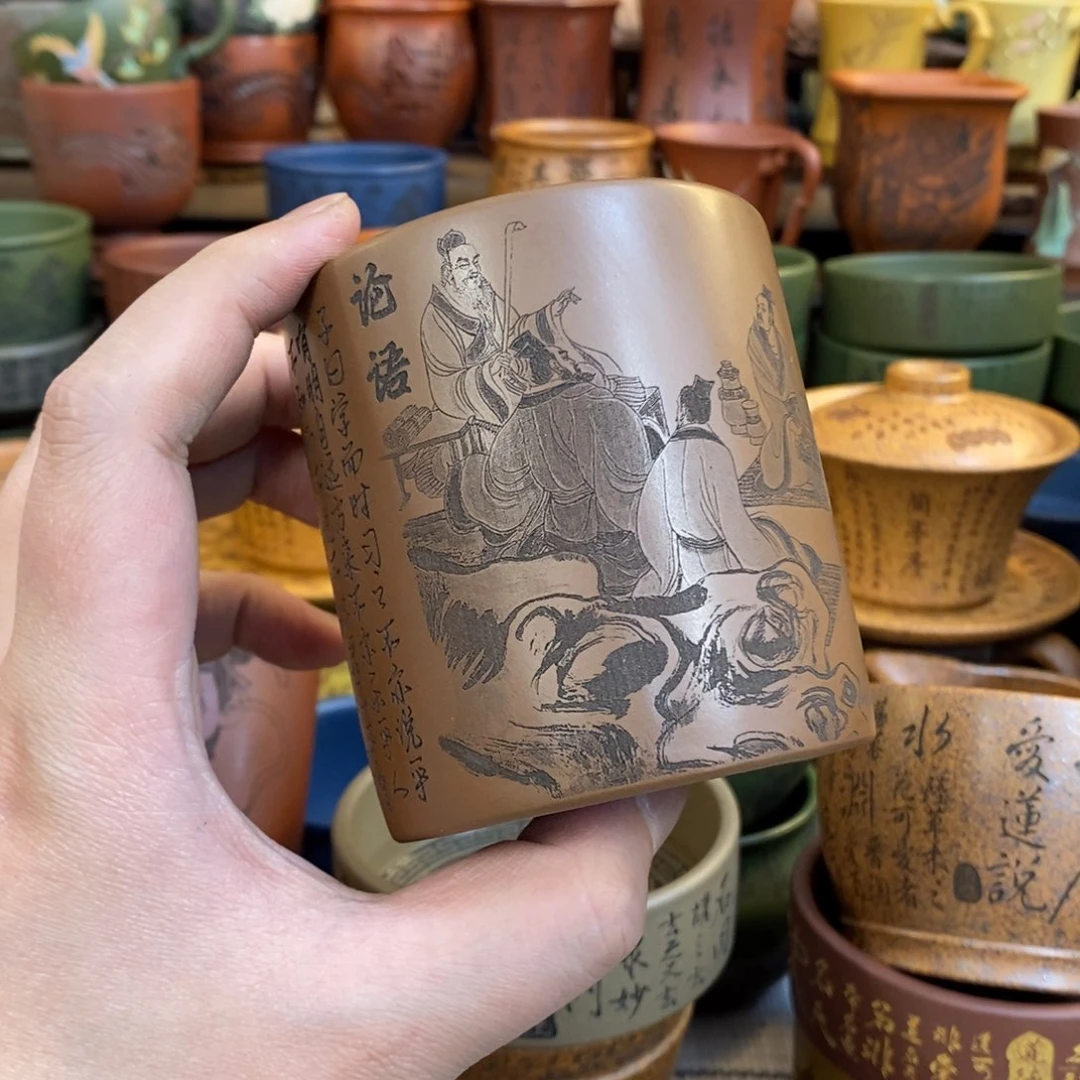 紫砂杯子宜兴全手工紫砂杯