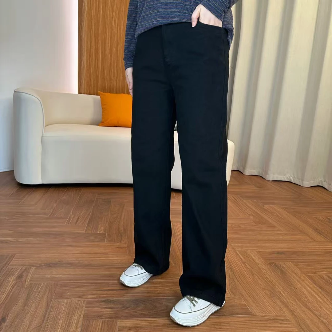 弹力棉松紧腰直筒裤   5011