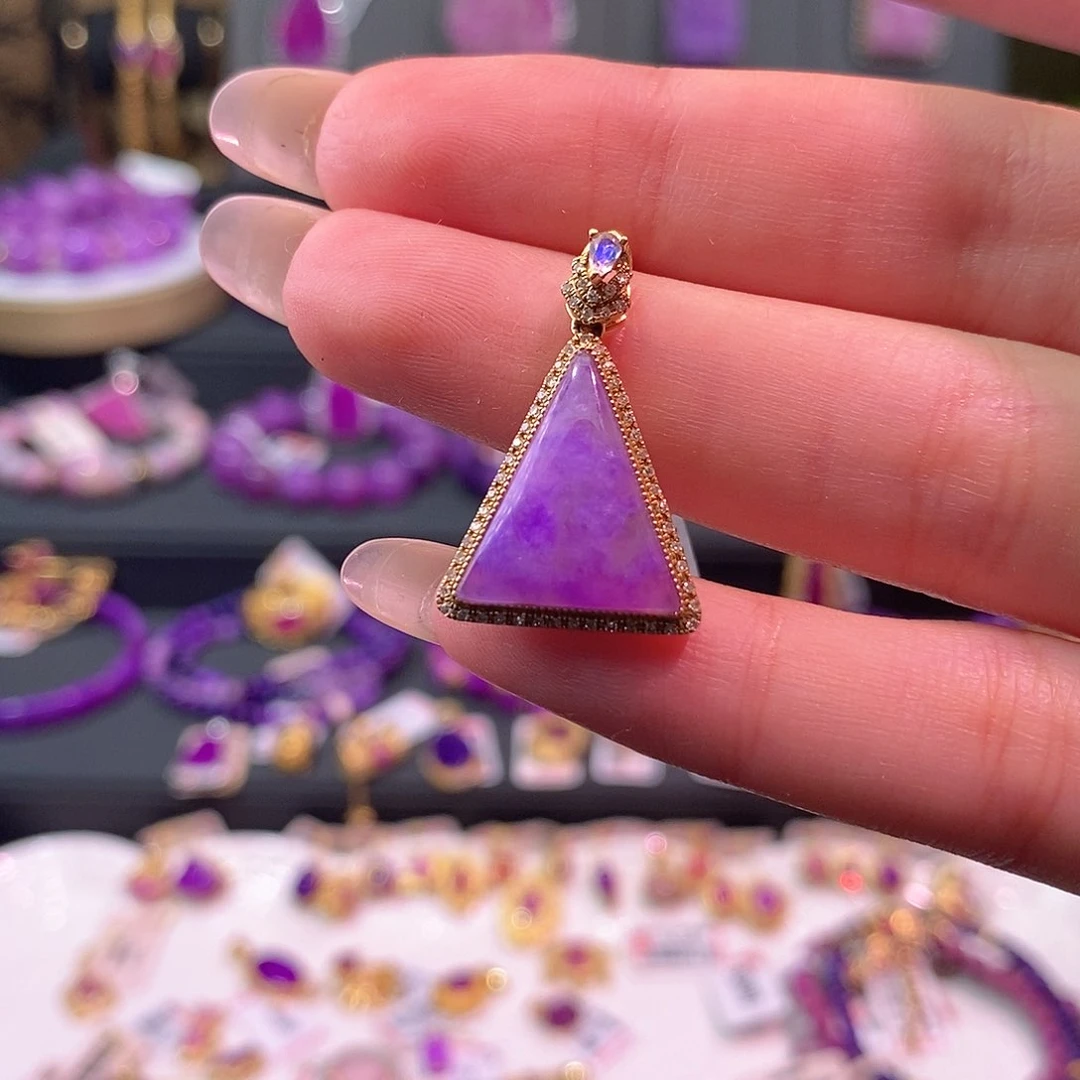 苏纪石（舒俱来）18K金镶嵌吊坠(不含链)