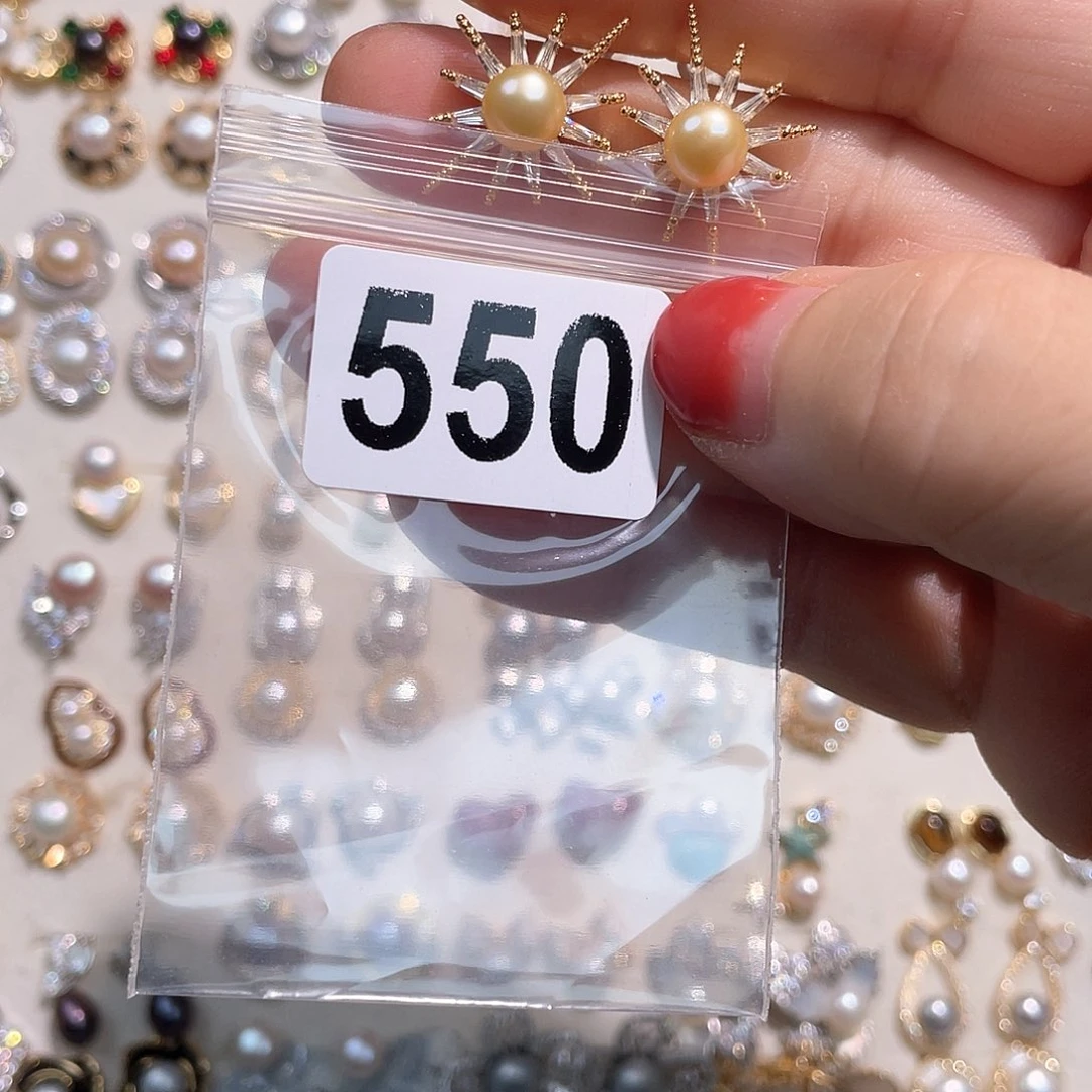 合金淡水珍珠耳饰自**子