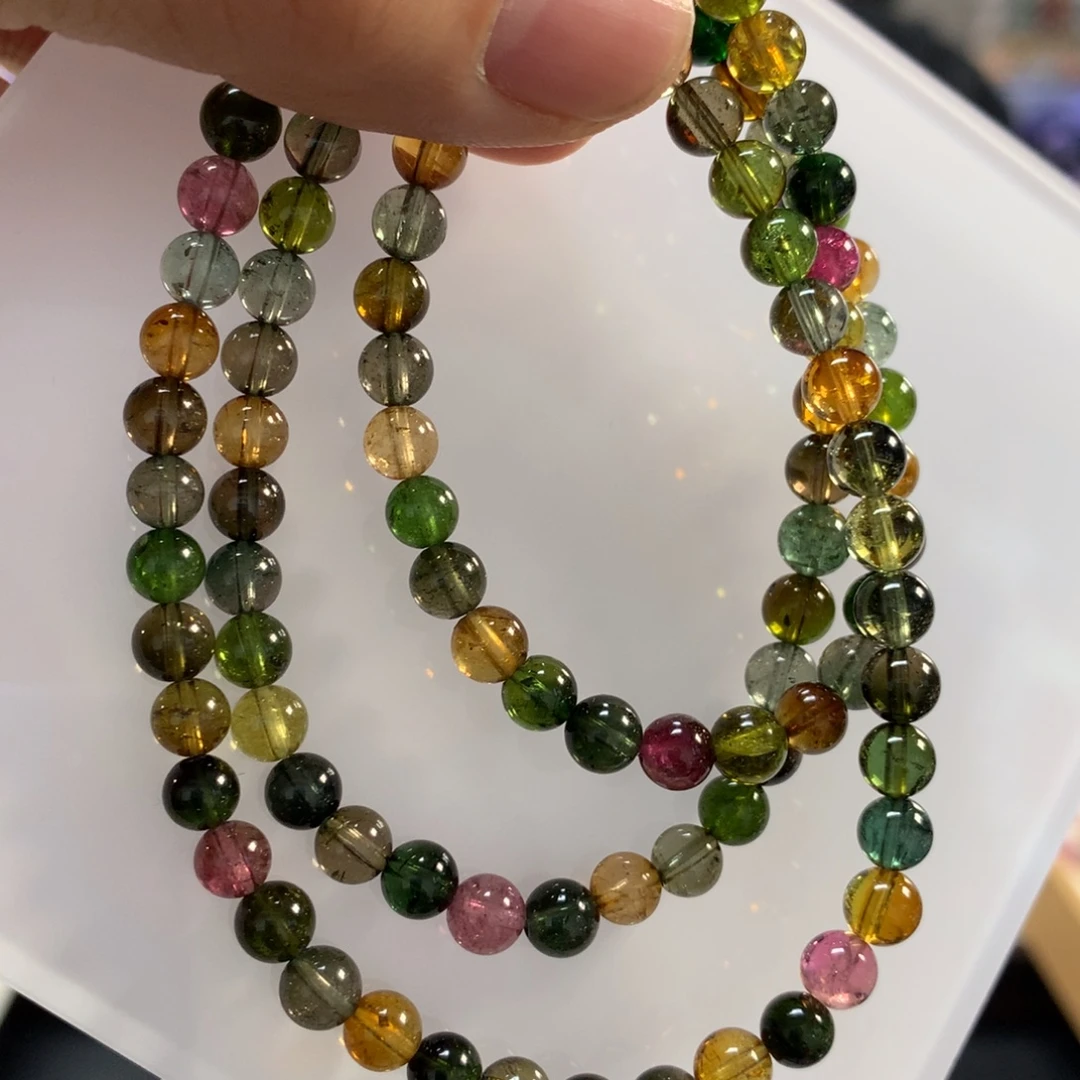 碧玺未镶嵌手链5.6左右