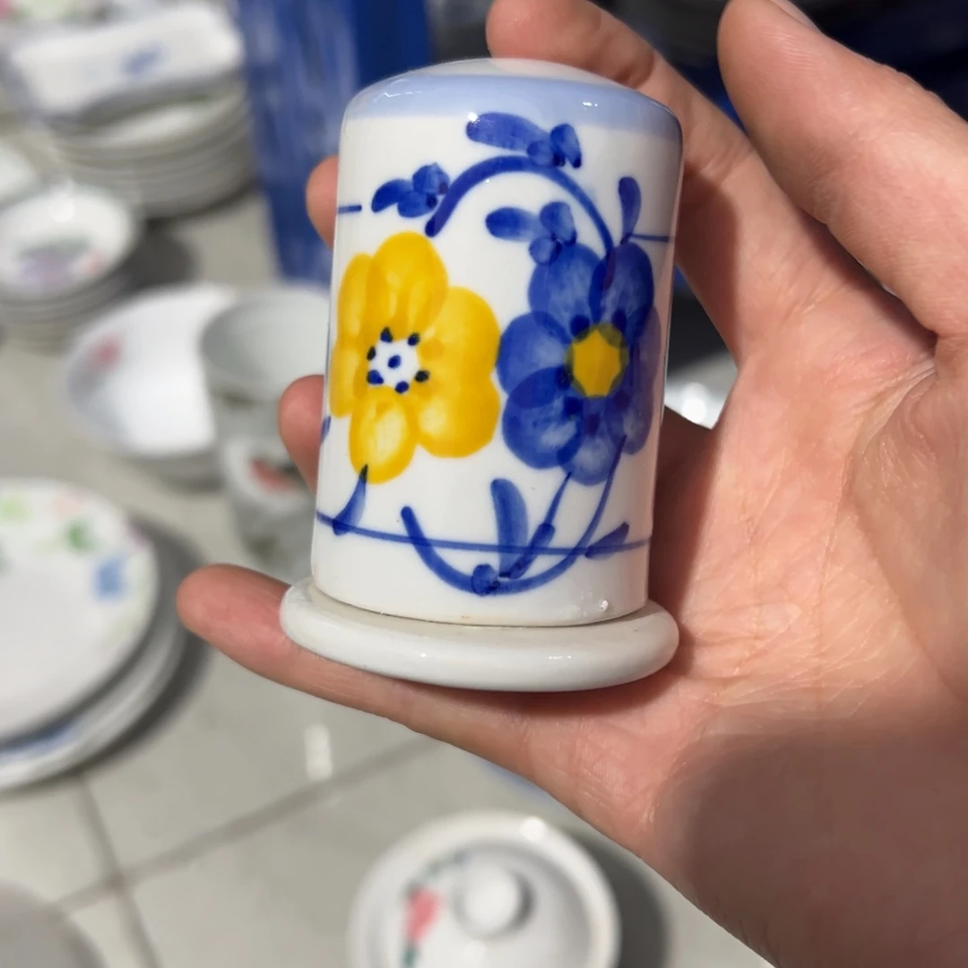醴陵釉下高温瓷牙签盒微瑕