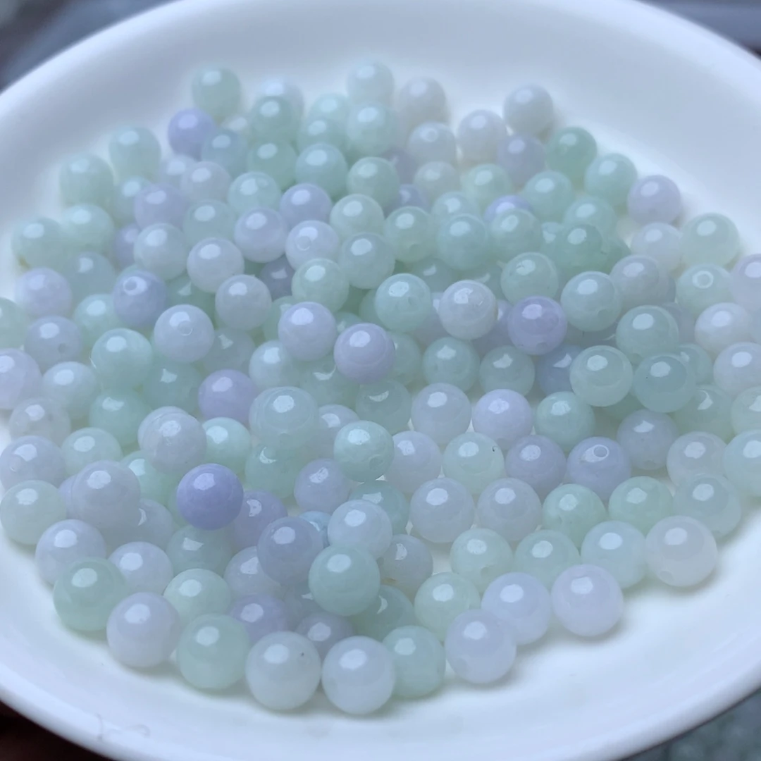 翡翠未镶嵌手链卡6冰绿白100个