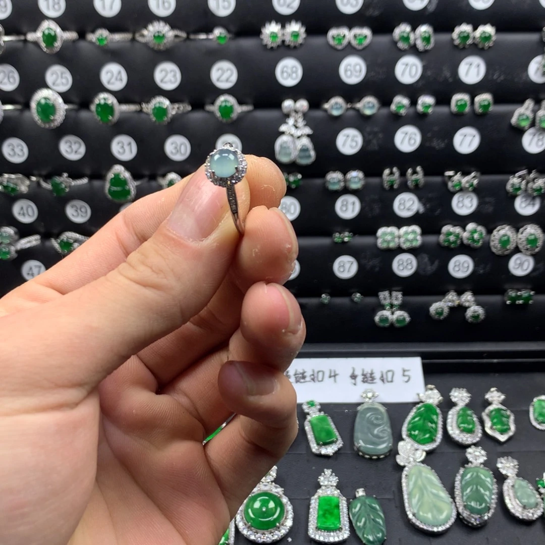 翡翠银S925镶嵌戒指