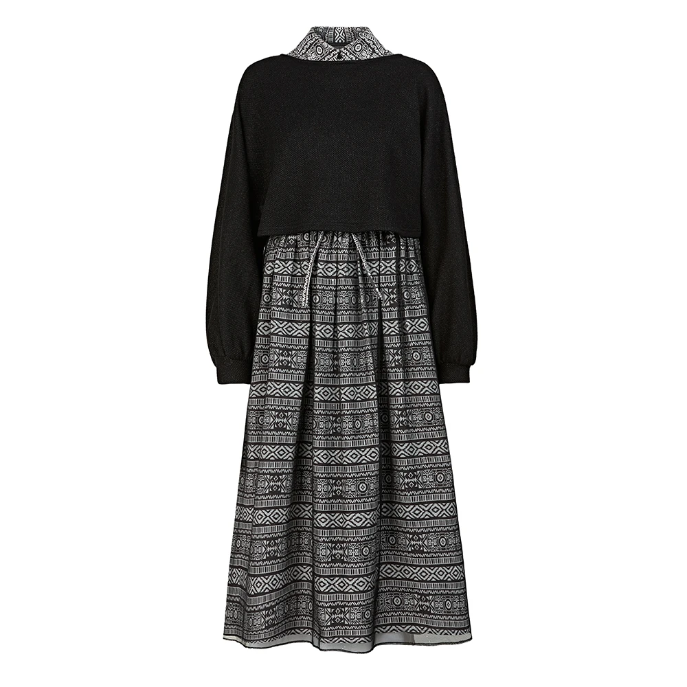 【莉莉专属】圣迪奥蕾丝小香风气质针织时尚拼接连衣裙S244Z1417