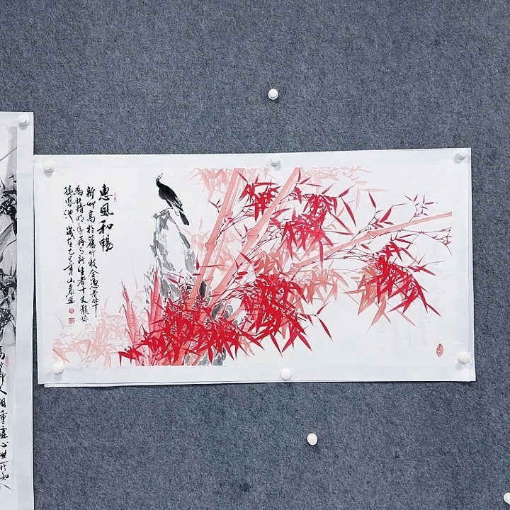 国画惠风和畅竹子绘画作品