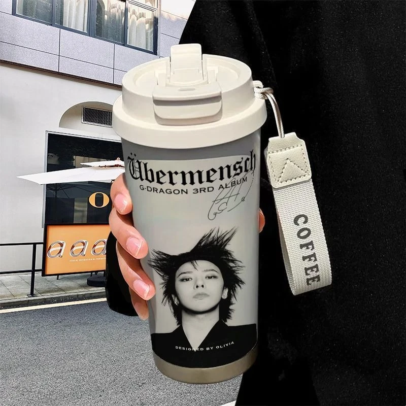 被GD粉丝问爆的周边！Übermensch主题保温杯 带挂绳便携还颜值封神