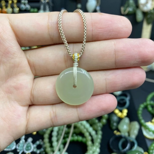 和田玉平安扣22mm简约精美百搭