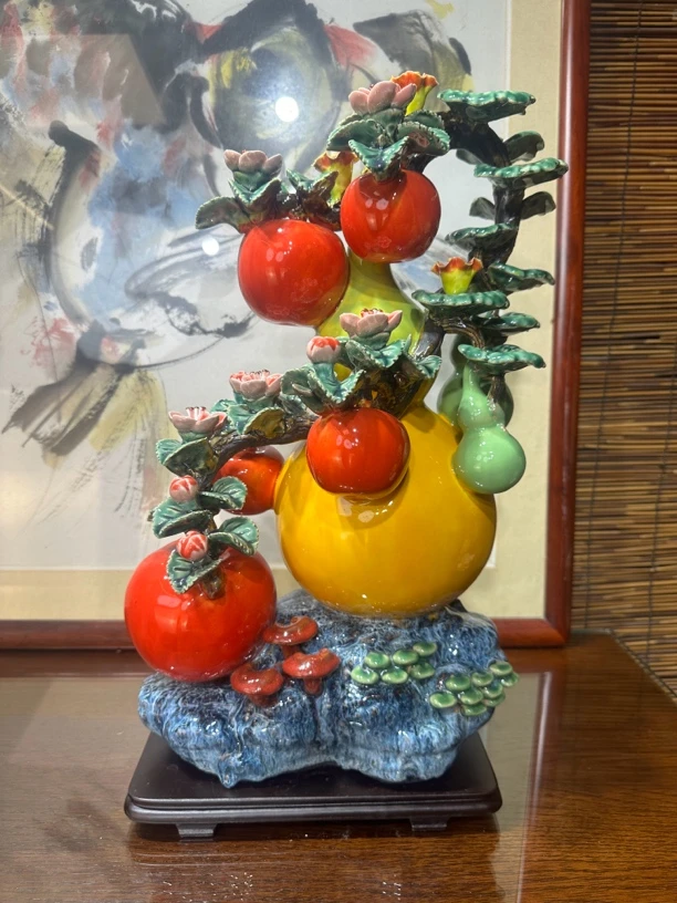 佛山石湾陶艺葫芦苹果长32高51宽20陶瓷陶瓷摆件装饰福禄葫芦摆件