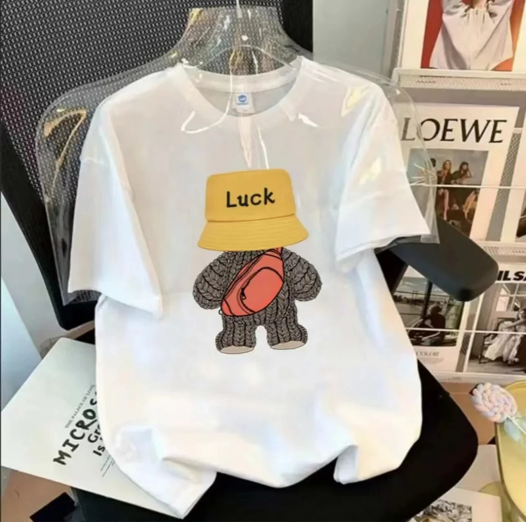 【100%纯棉】2025潮流纯棉圆领短袖百搭男女同款情侣款多种图案111